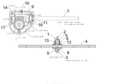 Auger Gearbox Assembly Diagram and Parts List for 2X24-INCH (31AM5CVR710)(2019) Cub Cadet Snow Blower